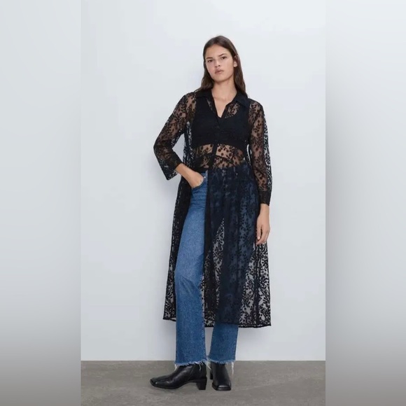 Floral print Lace long maxi wrap dress cover up blouse Tie waist Wrap design L - Picture 12 of 15